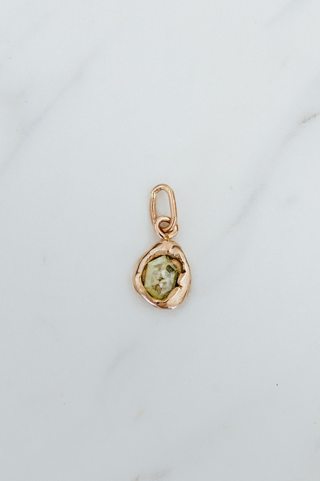 Molten Necklace Charm - Diamond | 14k RG