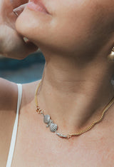 Wings Hawaii Forever Sunrise Shell Hinge Pendant in sterling silver with small diamond. Use as necklace or bracelet extender or clasp-on charm. Fine jewelry handmade in Maui.  thumbnail