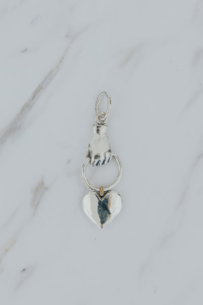 Necklace Charm - Stolen Heart | SS + 14k