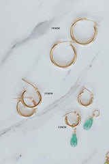 wings hawaii 14k yellow gold charm hoop earrings thumbnail