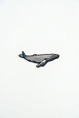humpback whale embroidered patch