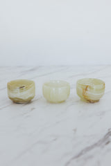Wings Hawaii jade green striped onyx jewelry bowls. Small dishes for holding trinkets. Unique gifts and home decor from Maui.  thumbnail