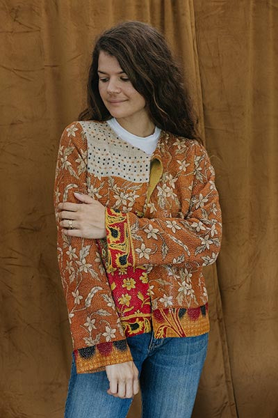 Vintage Kantha Jacket - Autumn Florals