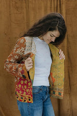 Vintage Kantha Jacket - Autumn Florals thumbnail
