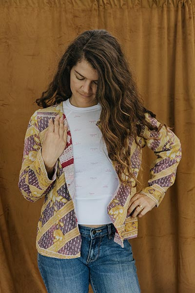 Vintage Kantha Jacket - Golden Hour