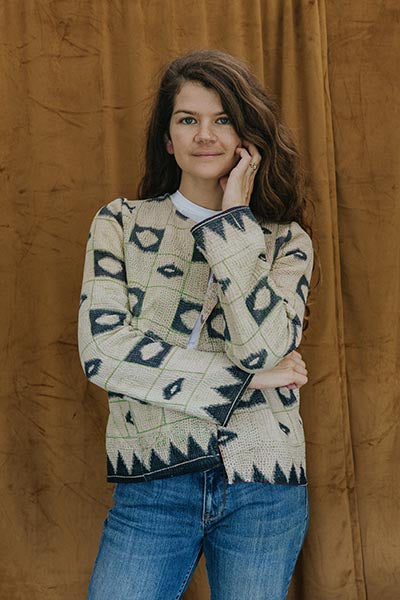 Vintage Kantha Jacket - Blue Bayou