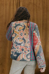 Vintage Kantha Jacket - Ocean Blossom thumbnail
