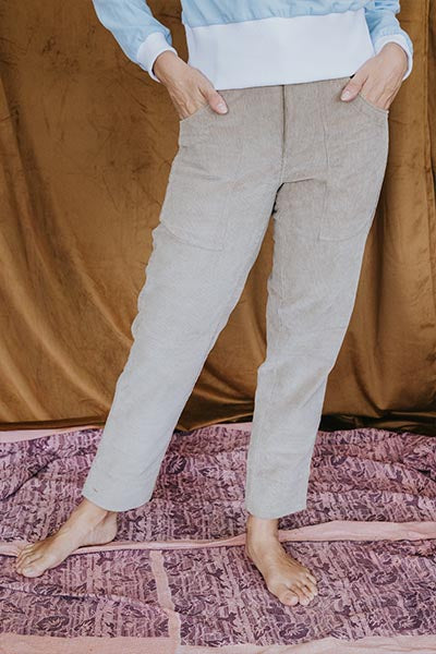 Retro Pocket Pants - Khaki Corduroy