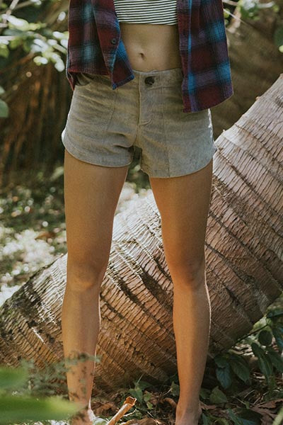 Retro Pocket Shorts - Khaki Corduroy