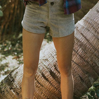 Retro Pocket Shorts - Khaki Corduroy