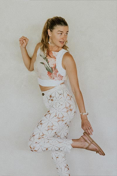 Wings Hawaii Pinafore Crop Top in Kimi Ginger