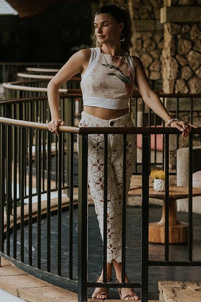 Wings Hawaii Pinafore Crop Top in Kimi Ginger