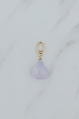 Wings Hawaii Purple Scapolite necklace charm in 14k yellow gold-fill. Fine jewelry handcrafted in Maui. Charm Bar collection, modern charm necklaces made in Hawaii