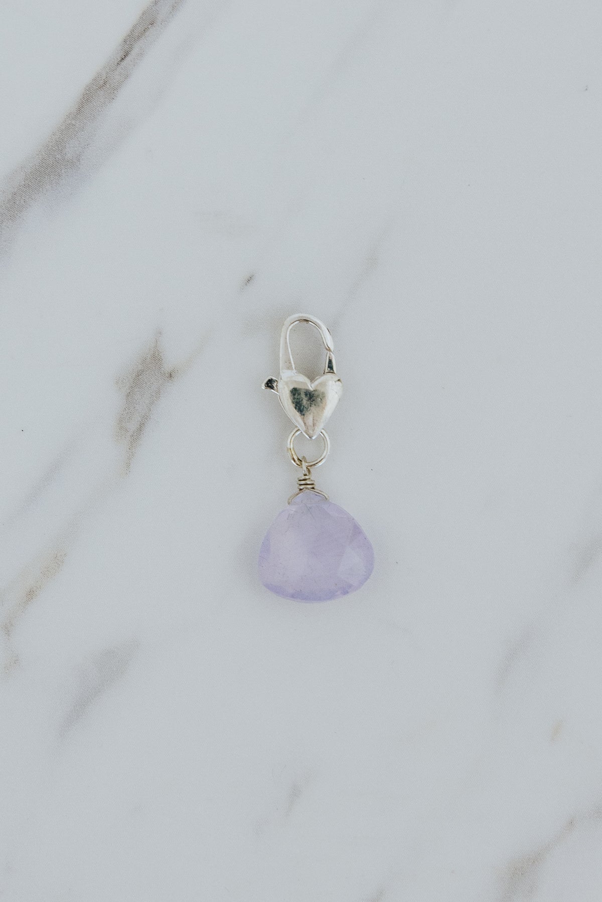 Heart Clasp Charm - Purple Scorolite