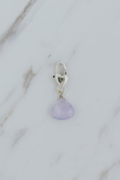 Heart Clasp Charm - Purple Scorolite