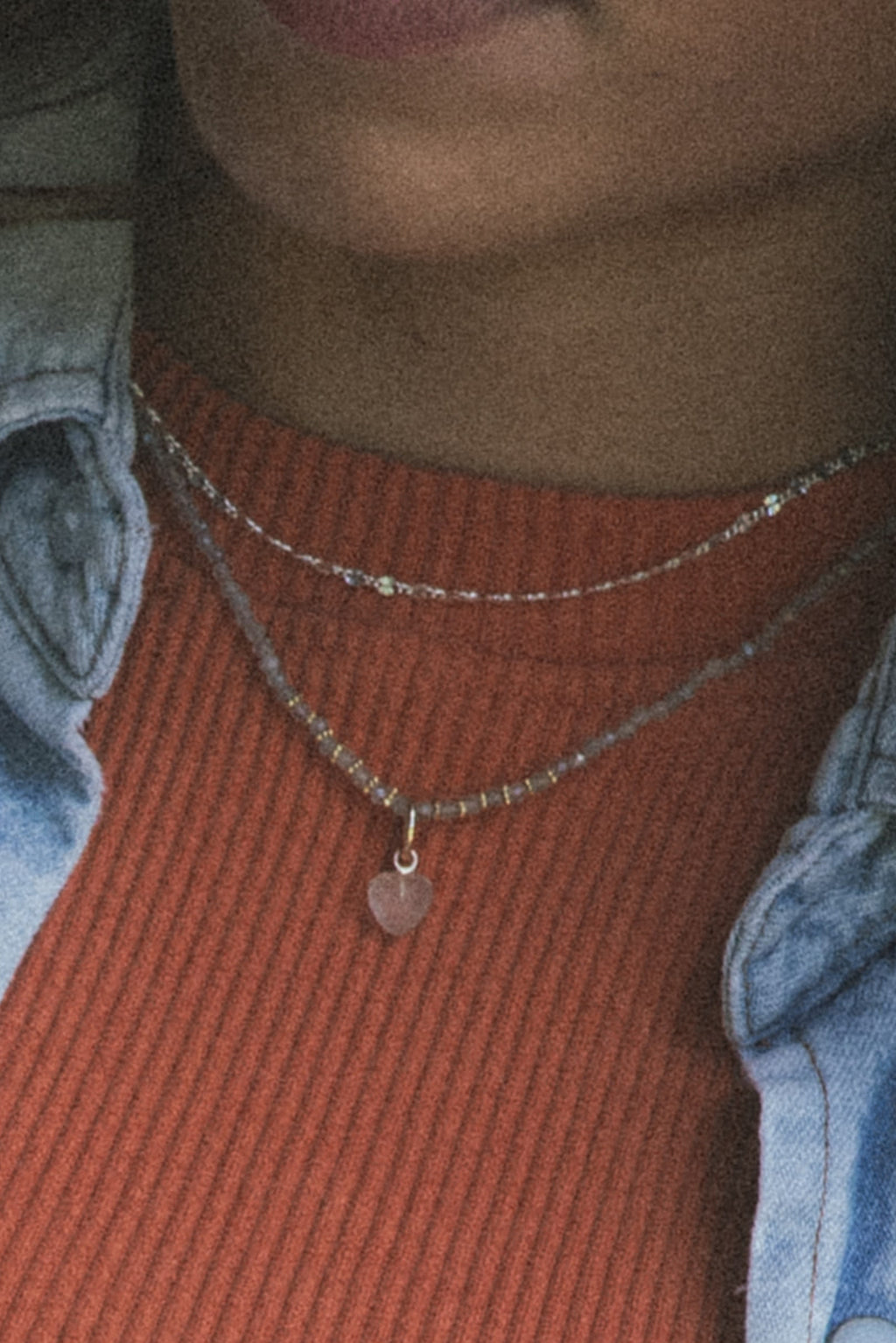 Wings Hawaii clear quartz vintage heart necklace charm in sterling silver or 14k gold-filled. Fine jewelry handcrafted in Maui. 