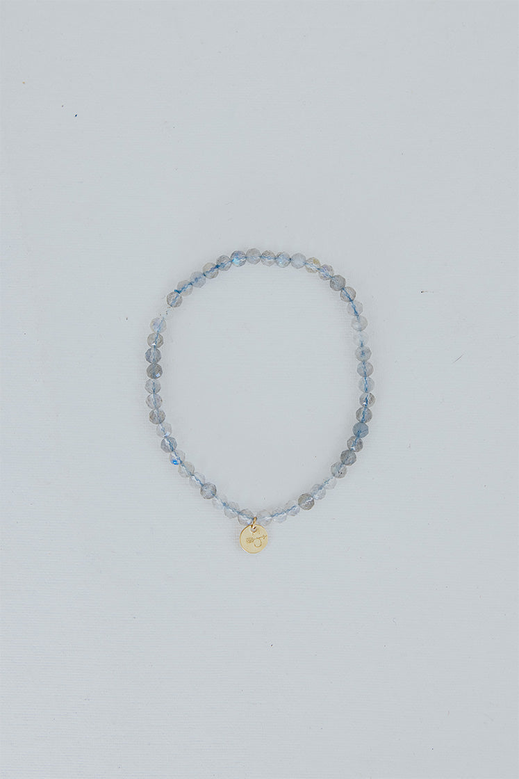 Stretchy Beaded Bracelet - Labradorite Faceted