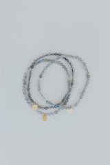 Stretchy Beaded Bracelet - Labradorite Faceted thumbnail