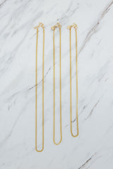 Wings Hawaii Large Curb Chain in 14k gold fill. 16, 18, or 20" lengths. Fine jewelry handmade in Maui. Charm Bar Collection. Wear solo, layered, or add charms. 