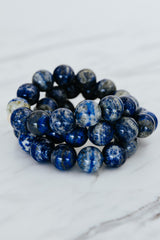 Wings Hawaii Lapis Lazuli stretchy beaded bracelet with 14k gold-filled tag