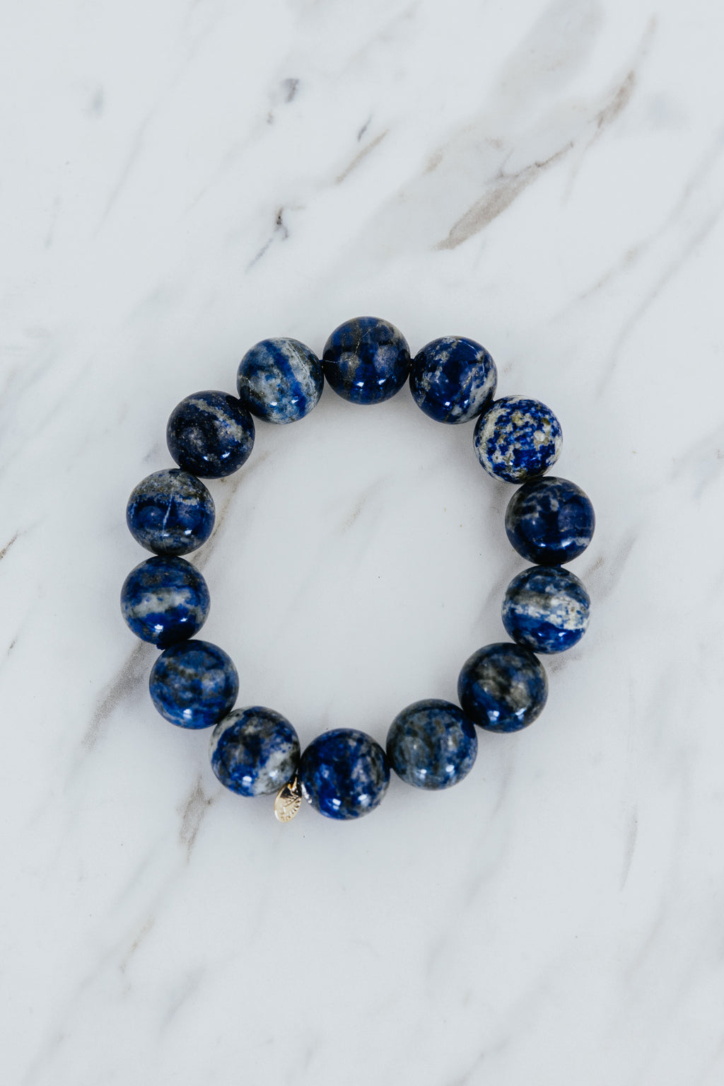 Wings Hawaii Lapis Lazuli stretchy beaded bracelet with 14k gold-filled tag