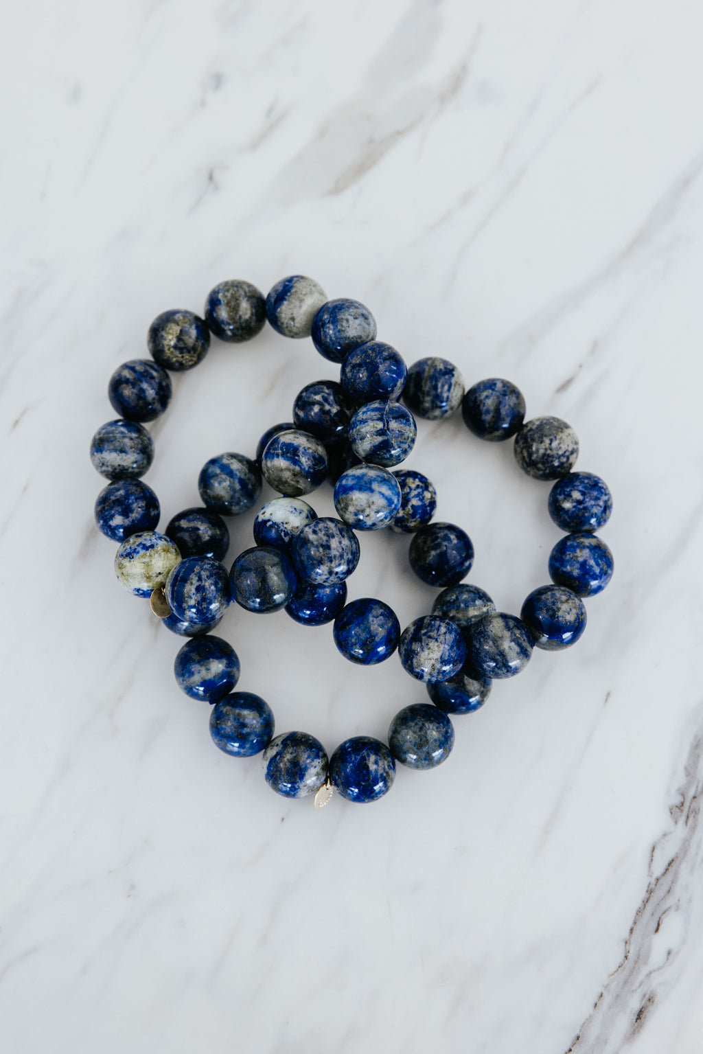 Wings Hawaii Lapis Lazuli stretchy beaded bracelet with 14k gold-filled tag