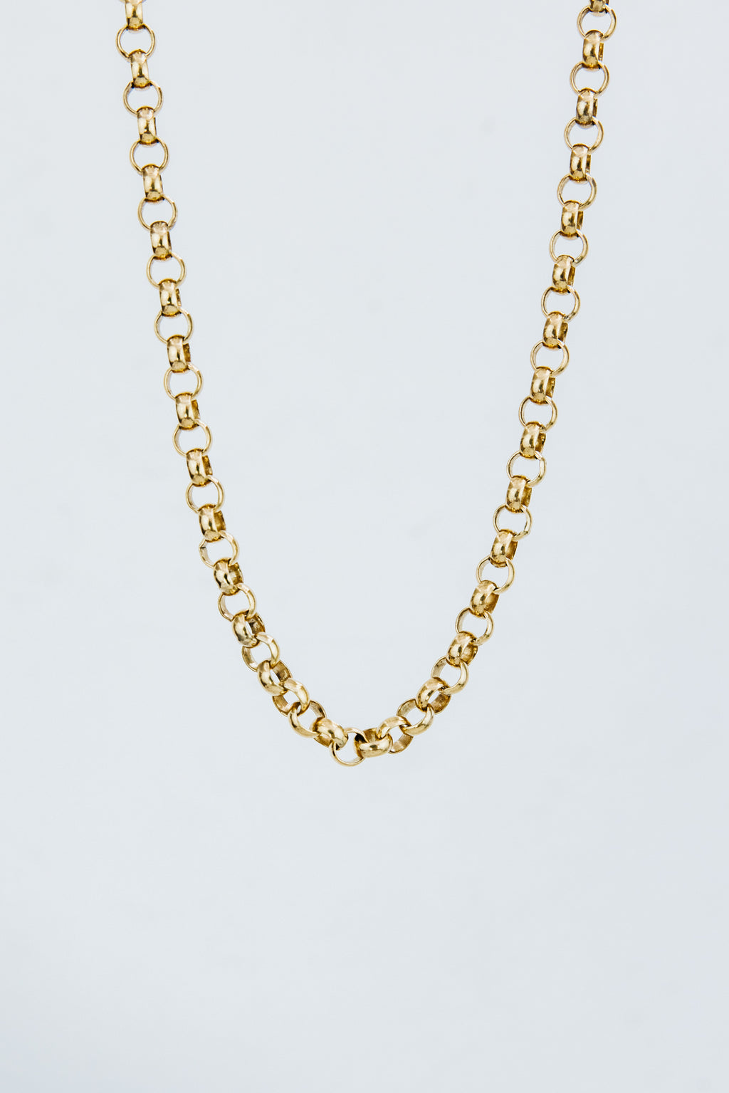 Wings Hawaii Luxe Link chain necklace in 14k gold-filled. 6mm rolo link chain in 14" or 17" lengths. Fine jewelry handmade in Maui. Add clasp-on charms to customize. 