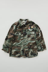 Wings Hawaii La Sirena mermaid army jacket. Handcrafted in Maui. Upcycled and hand-sewn with vintage aloha fabric. Small batch, sustainable fashion handmade in Hawaii. thumbnail