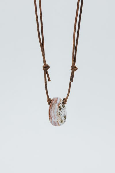 Leather Crystal Necklaces - B