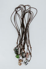 Leather Crystal Necklaces - B thumbnail