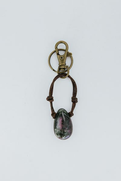 Leather Crystal Keychains - B