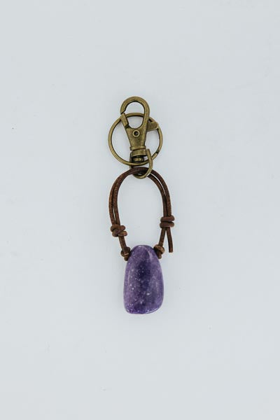 Leather Crystal Keychains - A