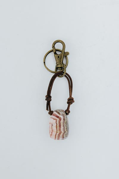 Leather Crystal Keychains - A