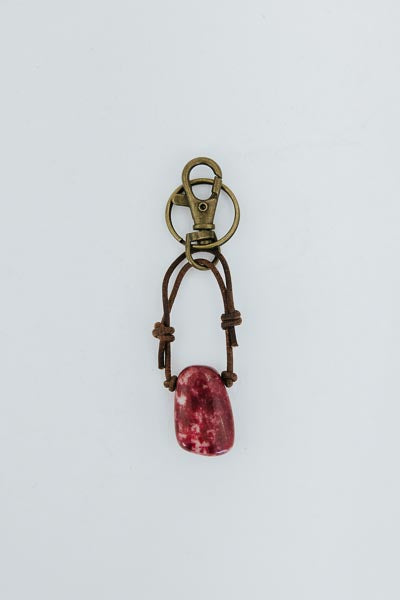 Leather Crystal Keychains - A