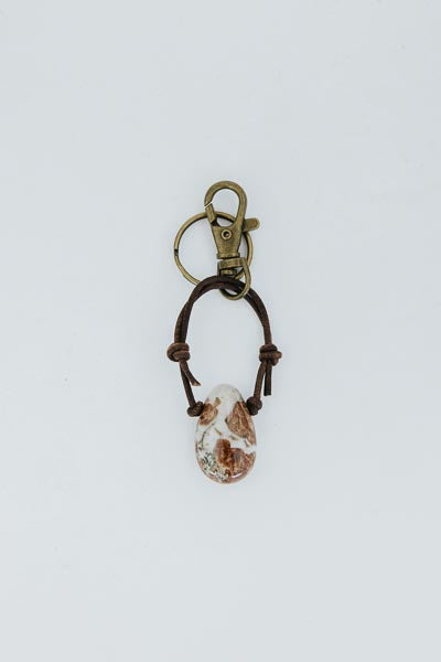 Leather Crystal Keychains - B
