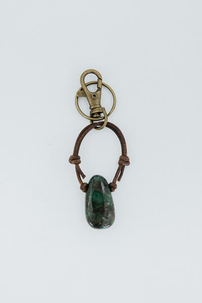 Leather Crystal Keychains - B