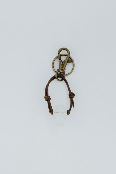 Leather Crystal Skull Keychains