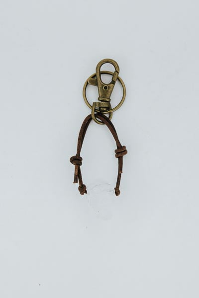 Leather Crystal Skull Keychains