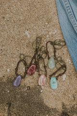 Leather Crystal Keychains - A