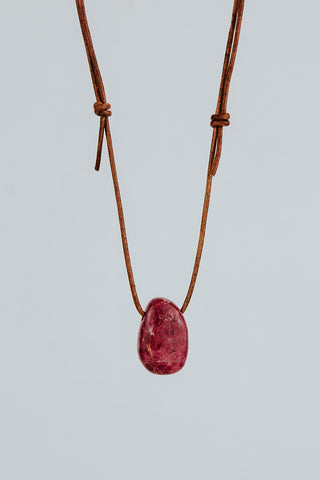 Leather Necklace - Thulite