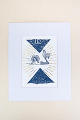 Wings Hawaii zodiac letterpress prints - Leo matted thumbnail