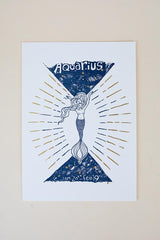 Wings Hawaii zodiac letterpress prints - aquarius thumbnail