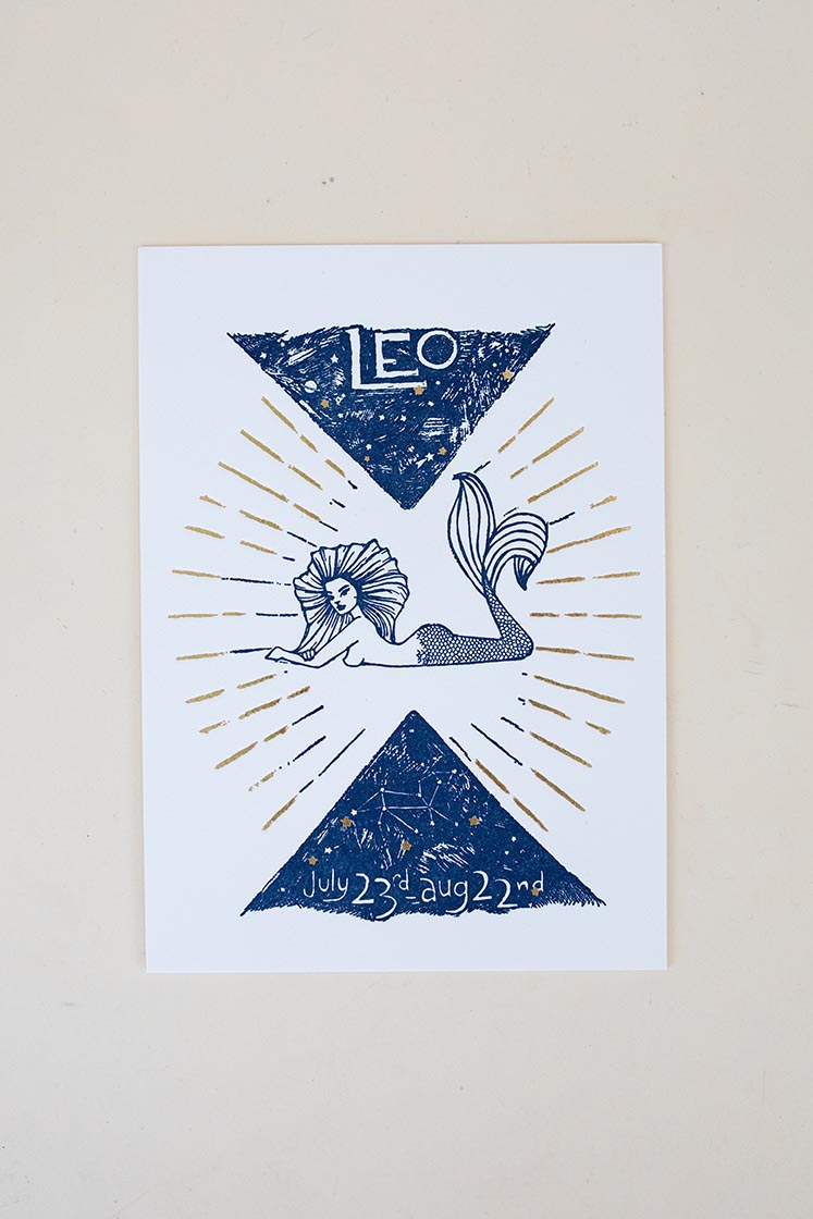 Wings Hawaii zodiac letterpress prints - Leo