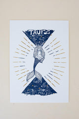 Wings Hawaii zodiac letterpress prints - taurus thumbnail