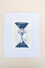 Wings Hawaii zodiac letterpress prints - Libra matted thumbnail