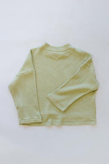 Boxy Waffle Mock Neck - Celery thumbnail