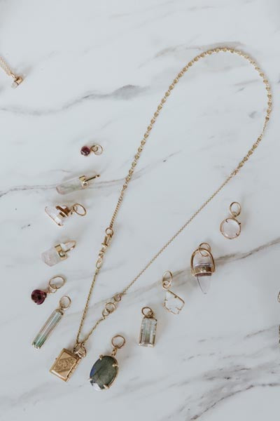 Necklace Charm - Labradorite | 14k