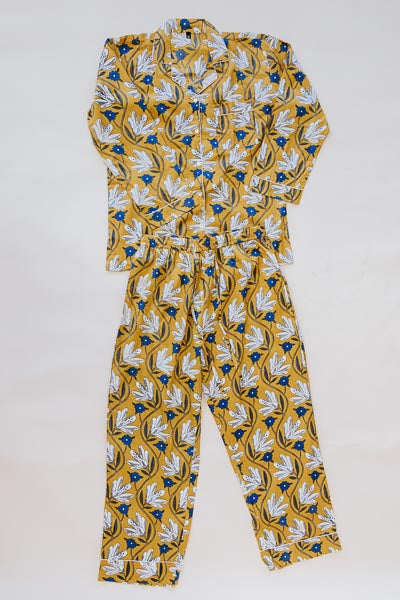 Block Print Pajama Sets - Long Sleeve