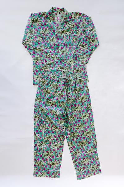 Block Print Pajama Sets - Long Sleeve