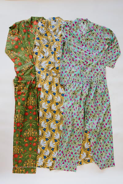 Block Print Pajama Sets - Long Sleeve